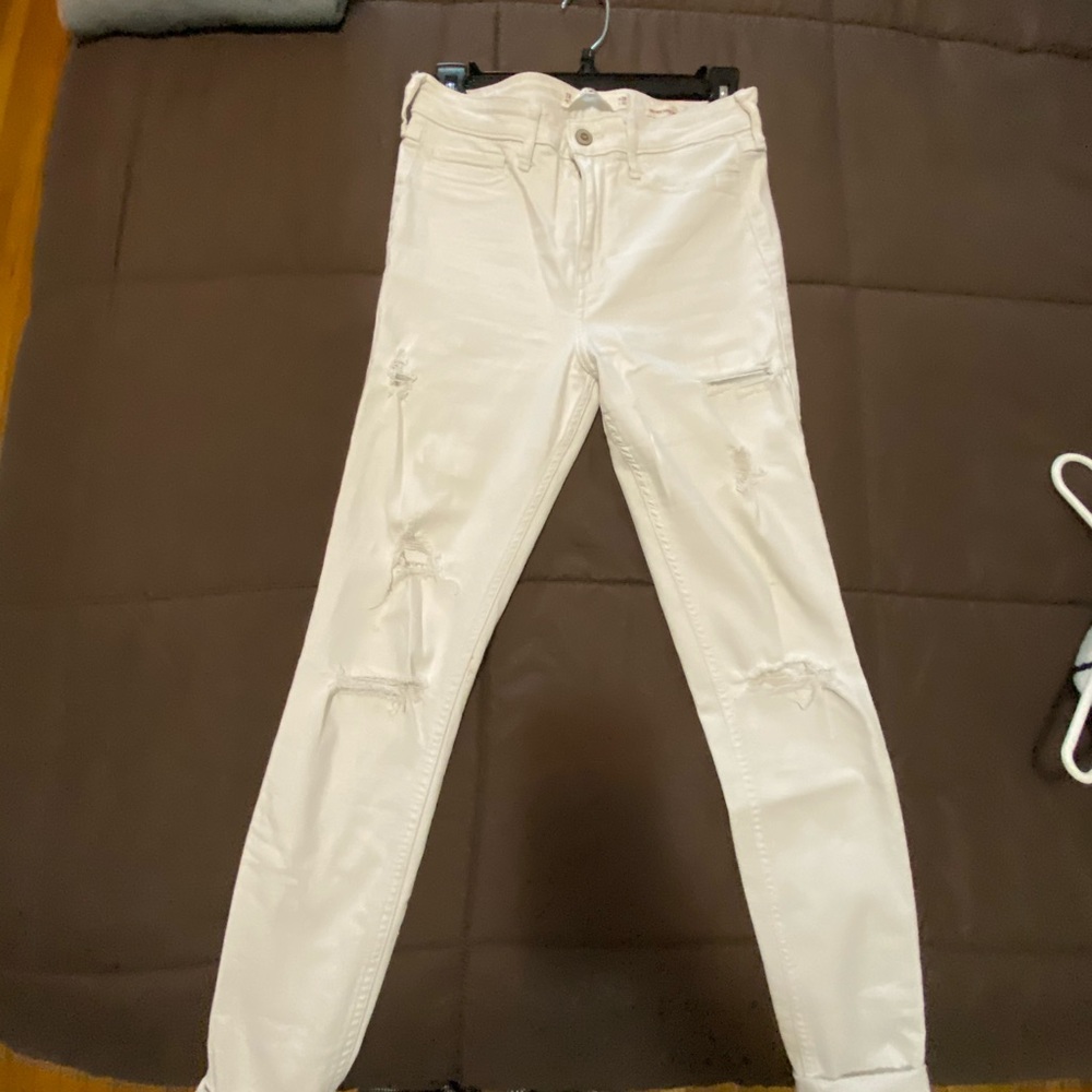 Hollister White Distressed Jeans